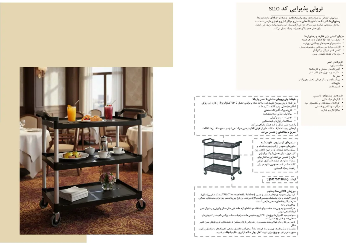 ترولی پذيرایى كد S110